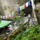 Pilgrims\' camp under rock