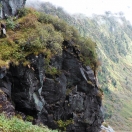 Pilgrimage path climbs a narrow ledge in rock
